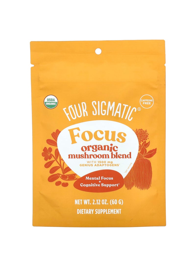 Focus, Organic Mushroom Blend, Caffeine Free, 2.12 oz (60 g)